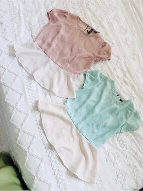 Bundle of two Petticoat Alley Pink & Mint Peplum Girls' Tops